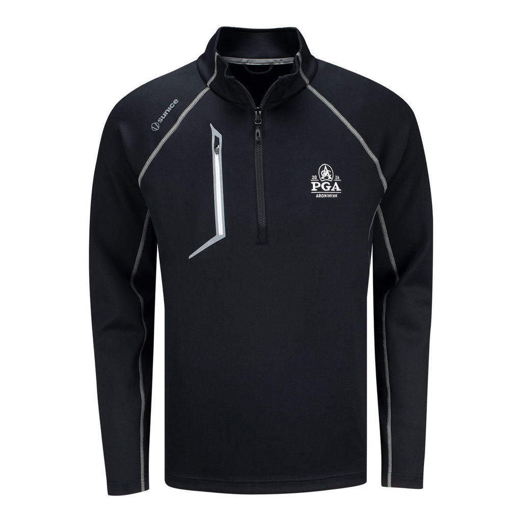 SUNICE 2026 PGA CHAMPIONSHIP ELEMENT SHIELD PERFORMANCE QUARTER ZIP PULLOVER IN BLACK