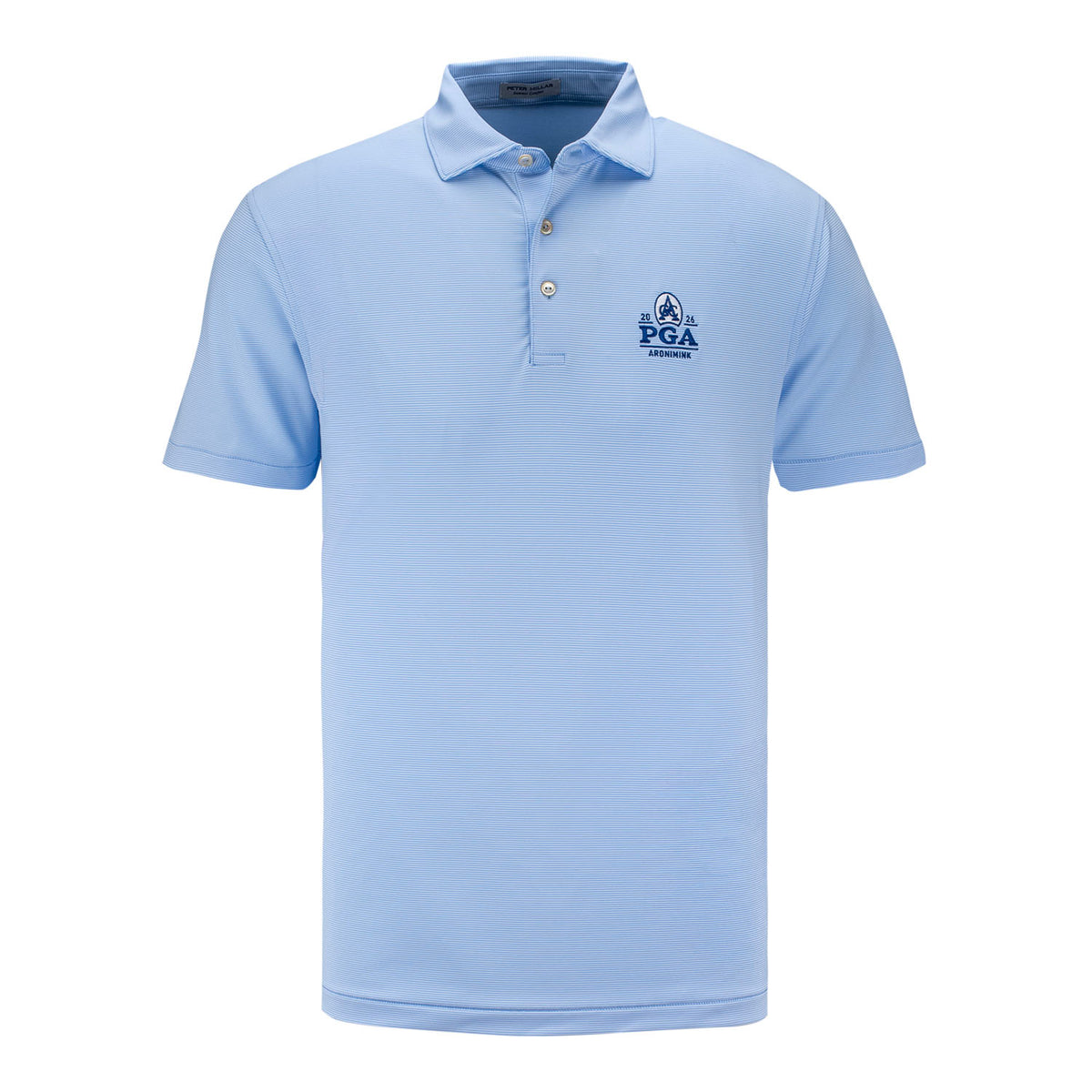 PETER MILLAR 2026 PGA CHAMPIONSHIP JUBILEE STRIPE POLO IN COTTAGE BLUE