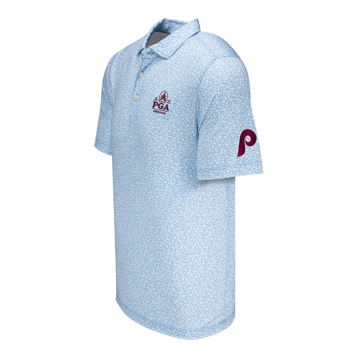 CUTTER & BUCK 2026 PGA CHAMPIONSHIP X PHILADELPHIA PHILLIES CO-BRAND POLO IN ATLAS BLUE