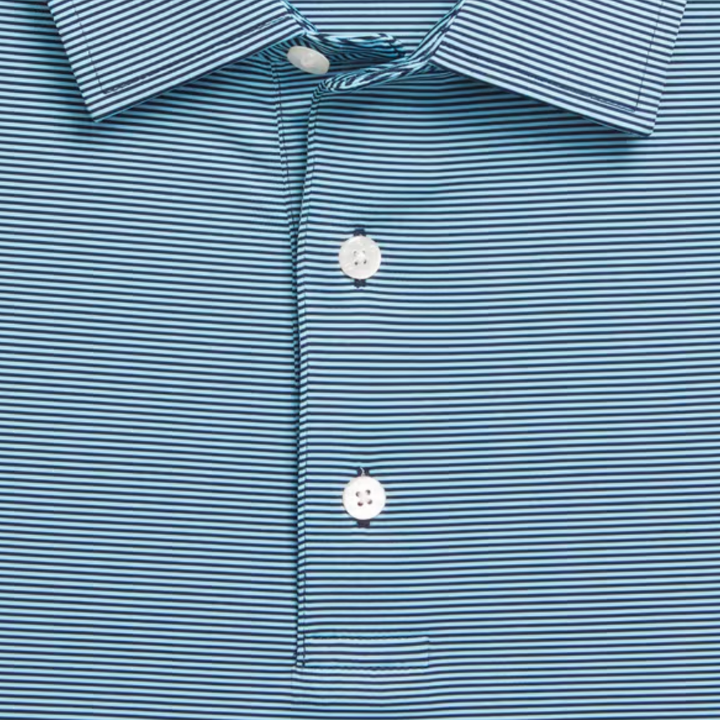 FOOTJOY 2026 PGA CHAMPIONSHIP MICROFEEDER STRIPE POLO IN NAVY AND LIGHT BLUE