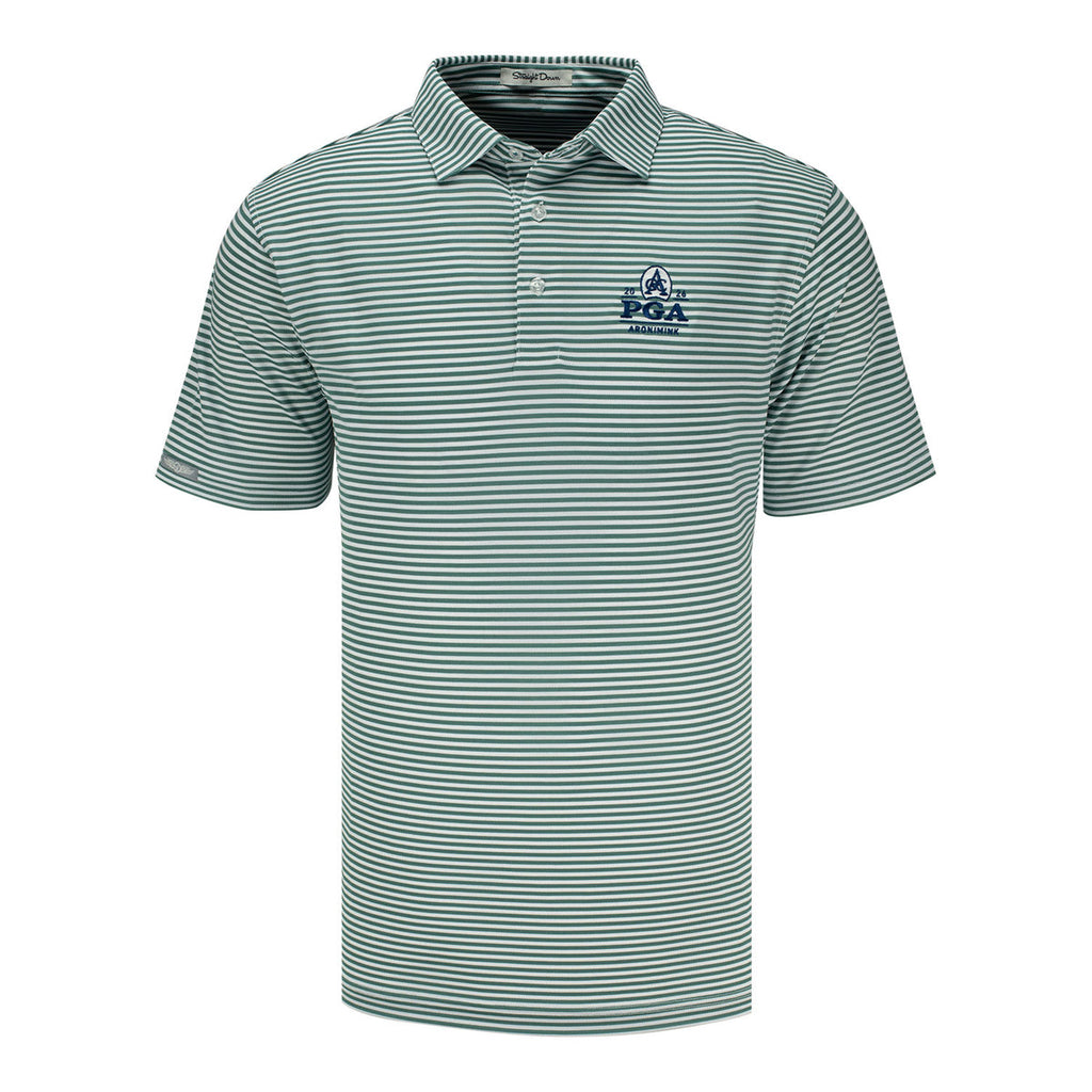 STRAIGHT DOWN 2026 PGA CHAMPIONSHIP DEL MAR STRIPE POLO IN SAGE