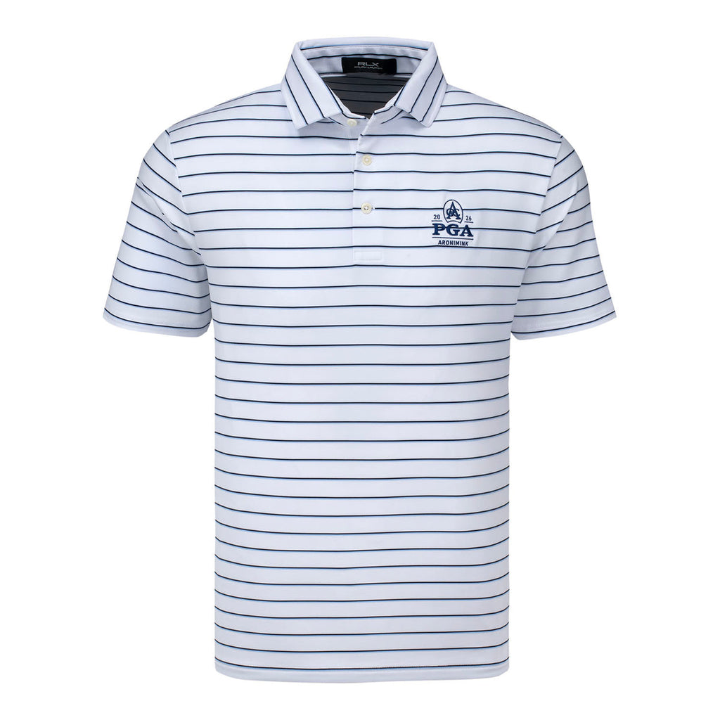 RALPH LAUREN 2026 PGA CHAMPIONSHIP MULTISTRIPE POLO IN CERAMIC WHITE