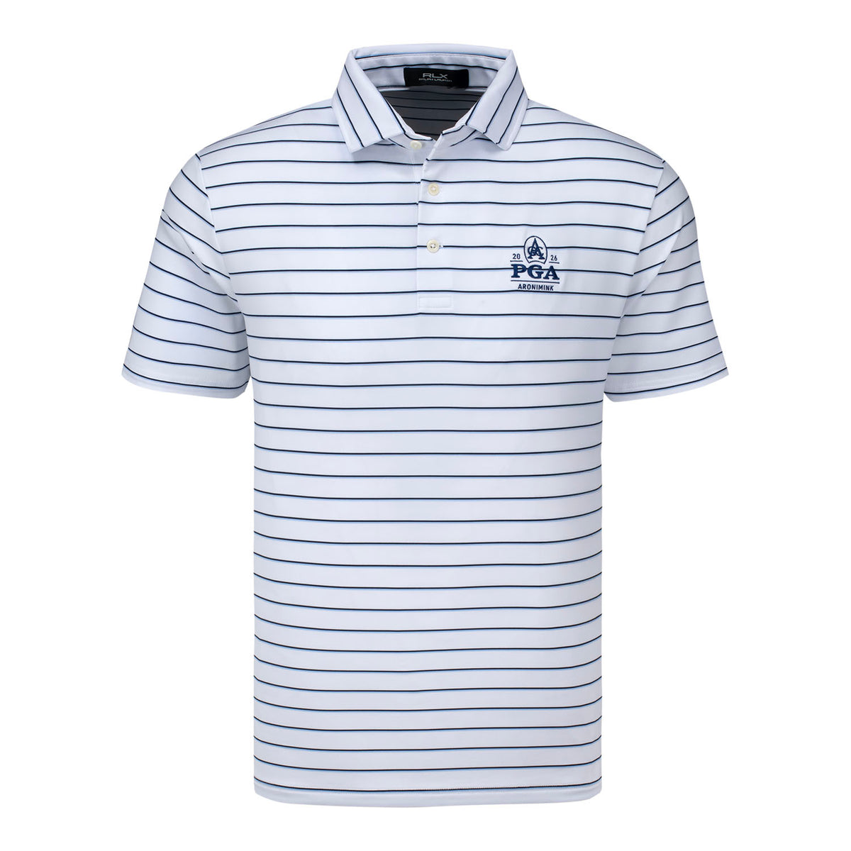 RALPH LAUREN 2026 PGA CHAMPIONSHIP MULTISTRIPE POLO IN CERAMIC WHITE
