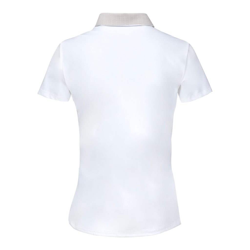 ADIDAS 2026 PGA CHAMPIONSHIP WOMEN’S GRID PATTERN POLO IN BEIGE