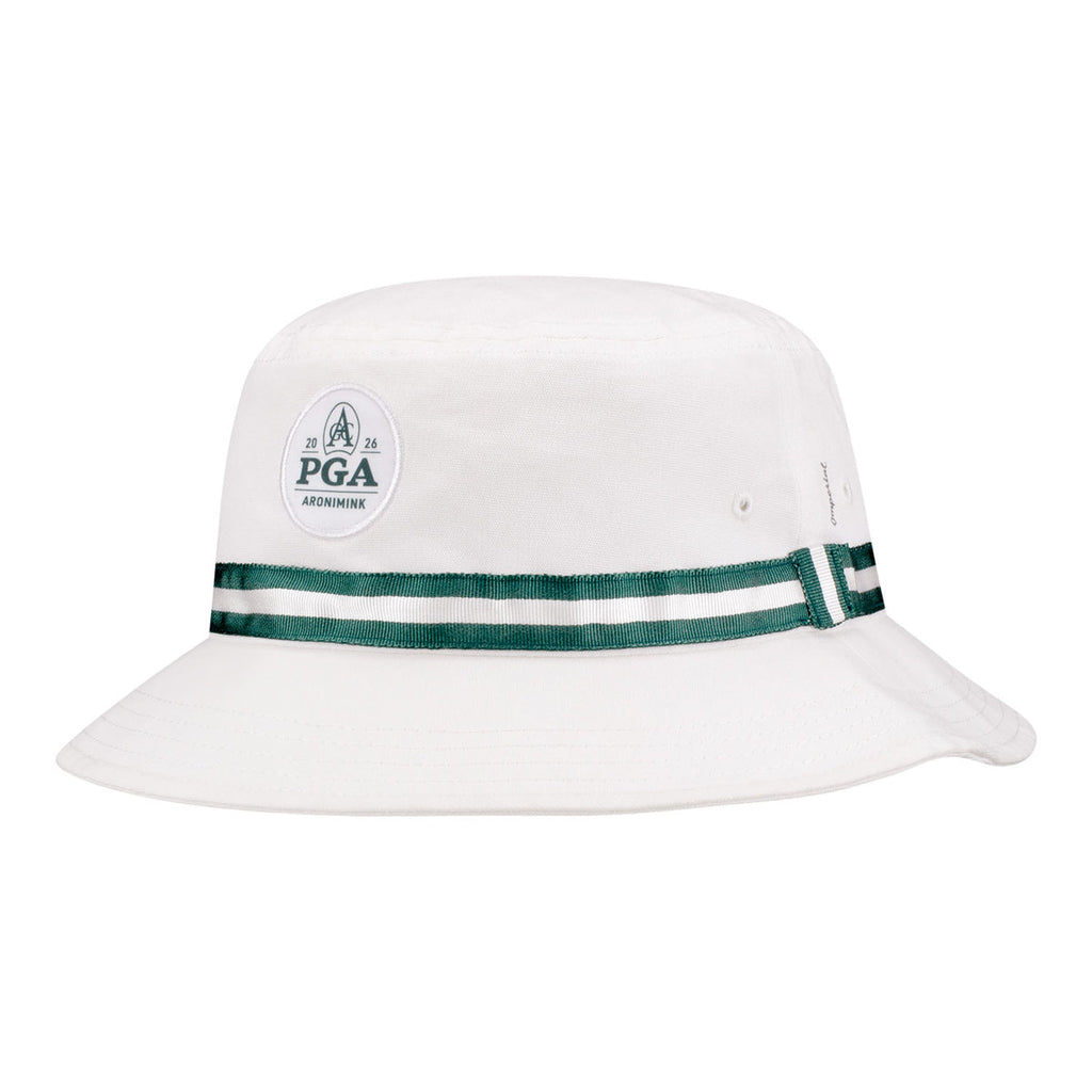 IMPERIAL 2026 PGA CHAMPIONSHIP OXFORD BUCKET HAT IN WHITE AND DARK GREEN