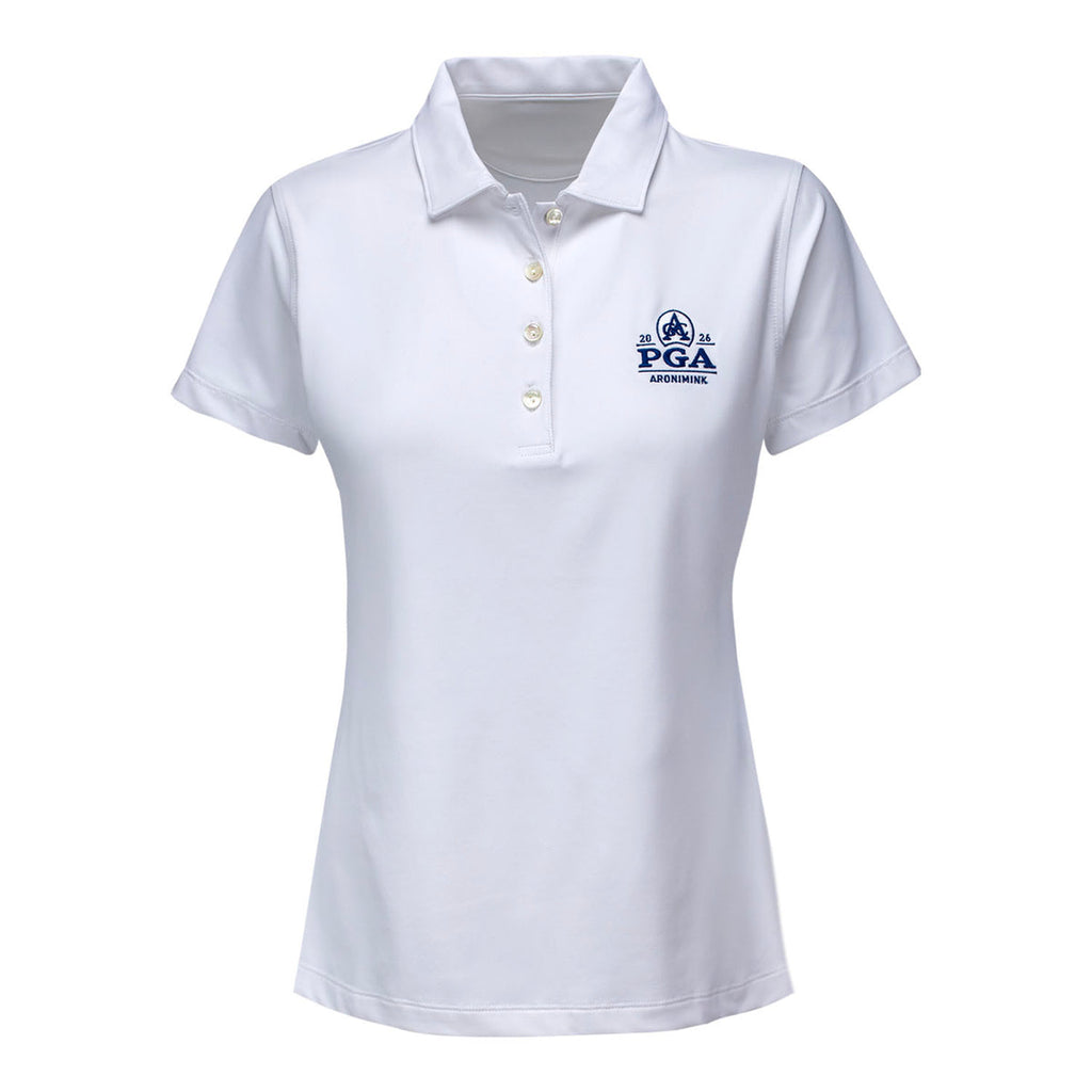 PETER MILLAR 2026 PGA CHAMPIONSHIP LADIES SOLID POLO IN WHITE