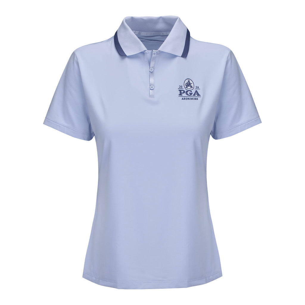 NIKE 2026 PGA CHAMPIONSHIP WOMEN’S TOUR POLO IN GHOST AND SANDED PURPLE