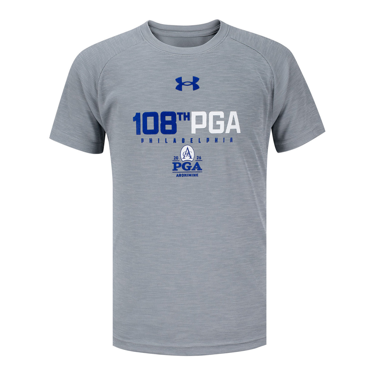 UNDER ARMOUR 2026 PGA CHAMPIONSHIP YOUTH TECH T-SHIRT IN LIGHT GREY