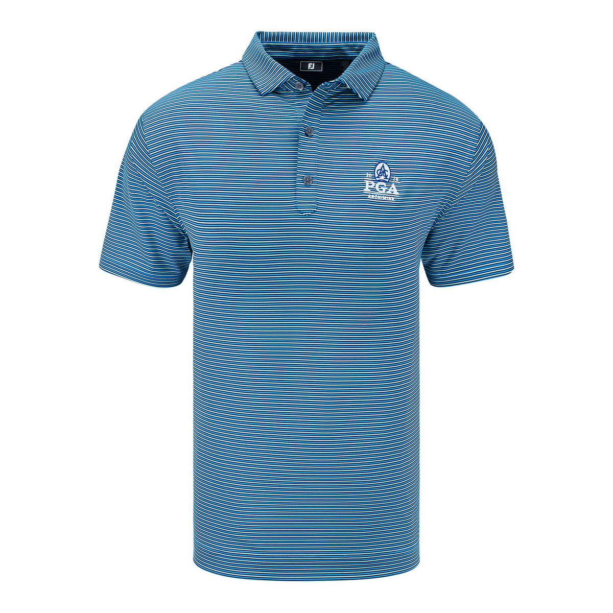 FOOTJOY 2026 PGA CHAMPIONSHIP SMOOTH STRIPE POLO IN NAVY, MINT, AND BLUE