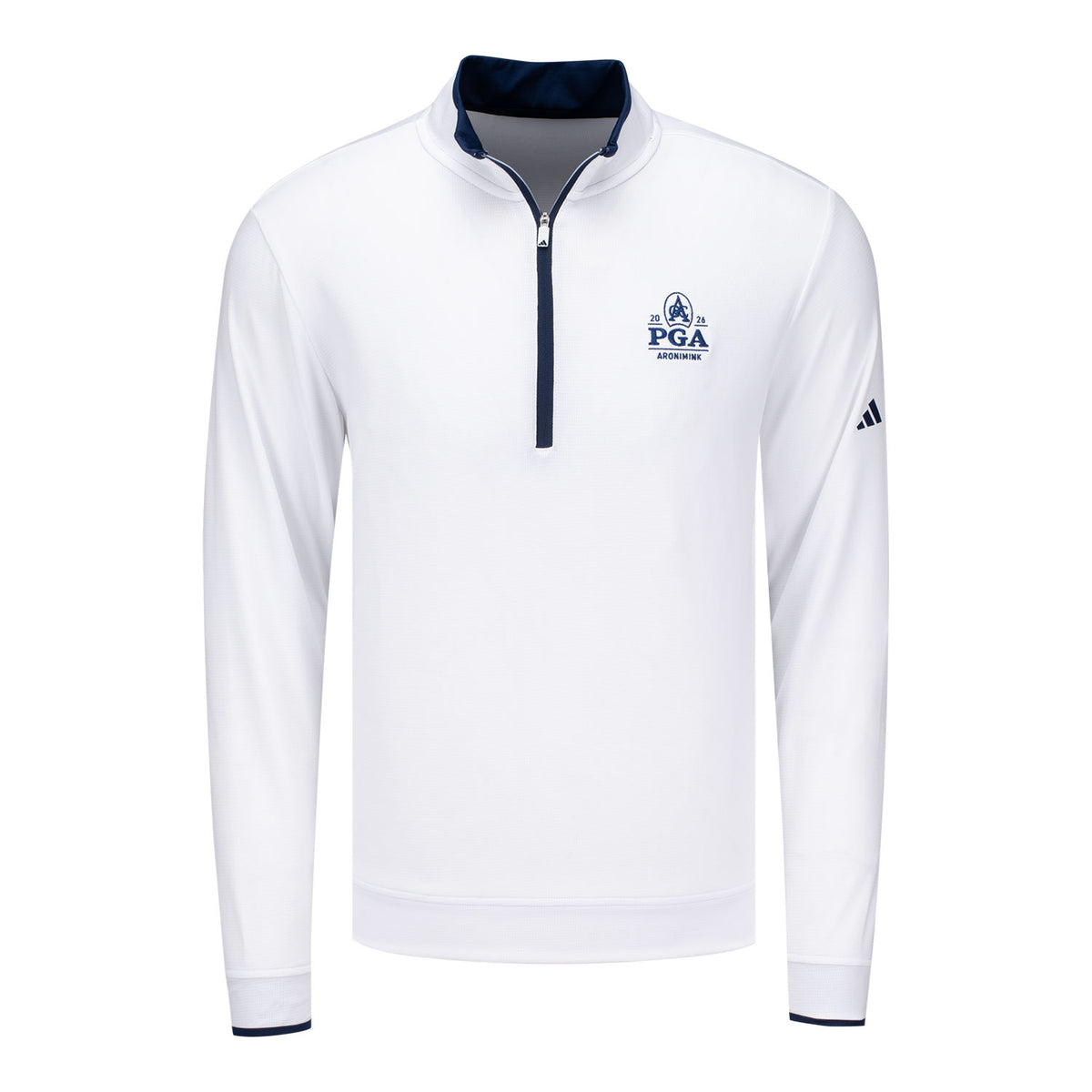 ADIDAS 2026 PGA CHAMPIONSHIP CORE QUARTER ZIP IN WHITE