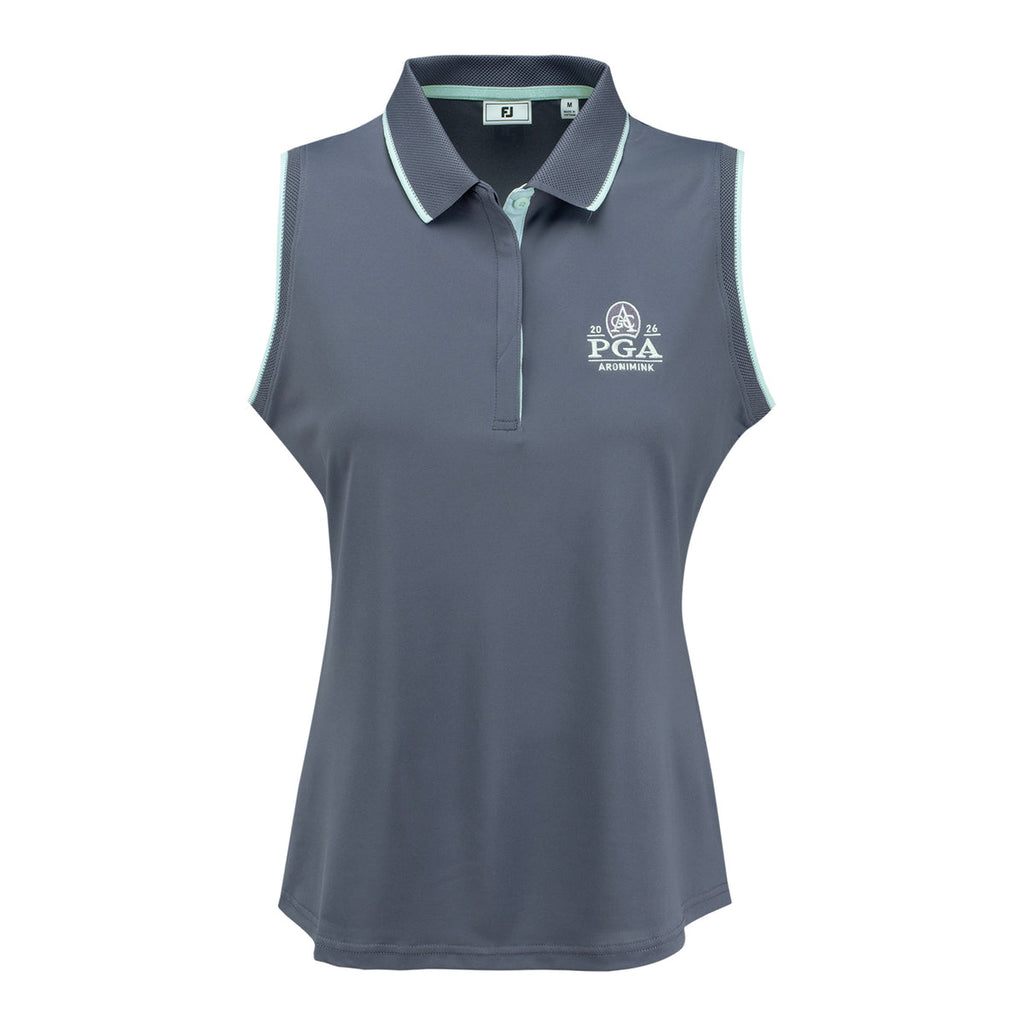 FOOTJOY 2026 PGA CHAMPIONSHIP WOMEN’S SLEEVELESS POLO IN DUSTY VIOLET AND GLACIAL BLUE