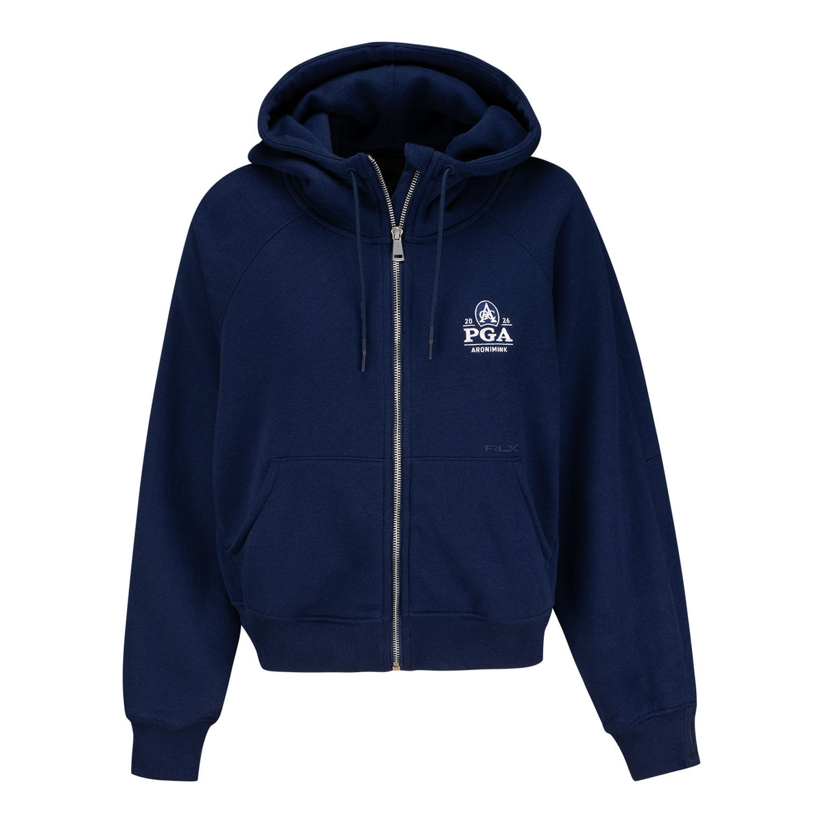 RALPH LAUREN 2026 PGA CHAMPIONSHIP WOMEN’S LONG SLEEVE WINTER CASHMERE TOUCH FLEECE MOCKNECK JACKET IN REFINED NAVY