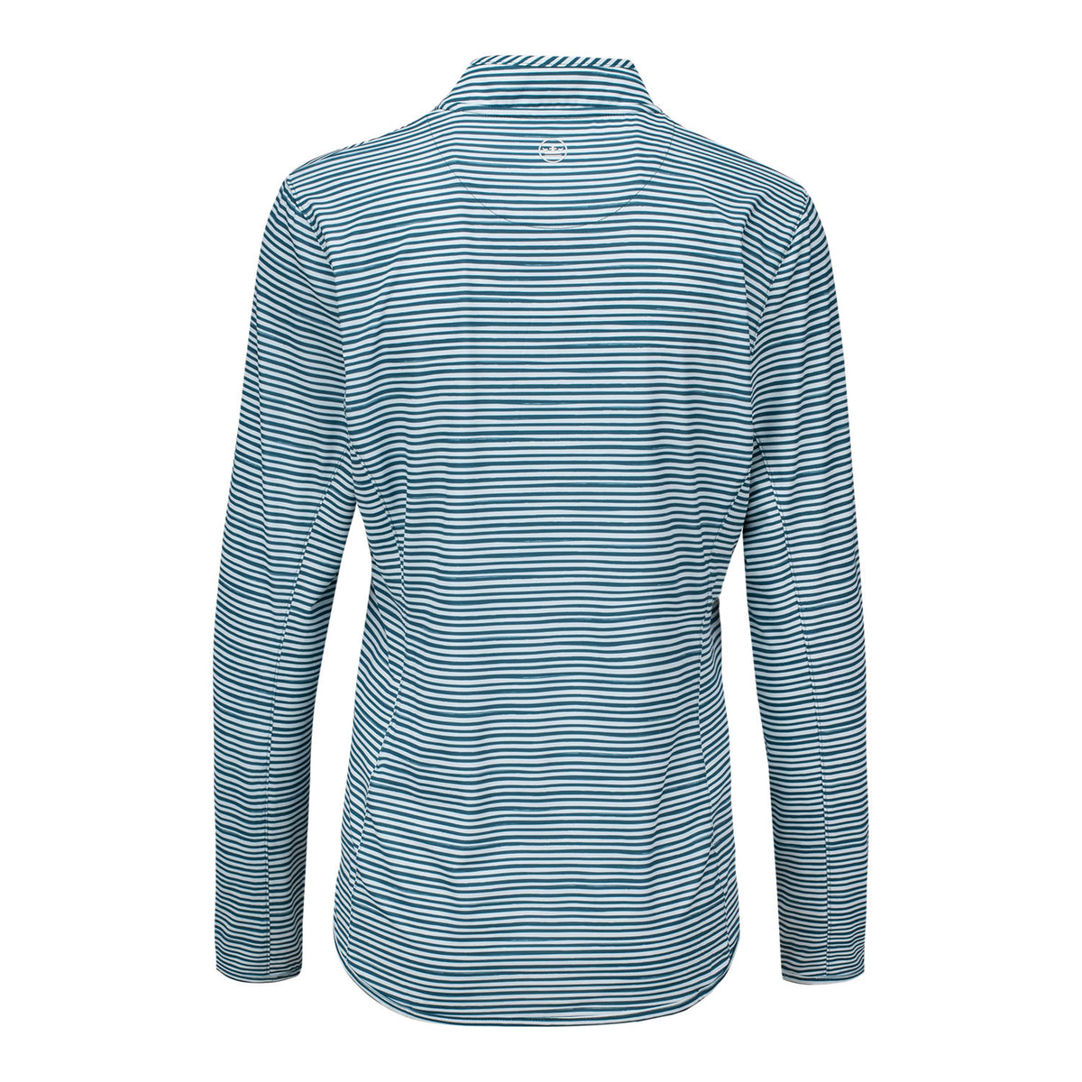 PETER MILLAR 2026 PGA CHAMPIONSHIP LADIES STRIPED QUARTER ZIP SUN SHIRT IN DEEP JADE