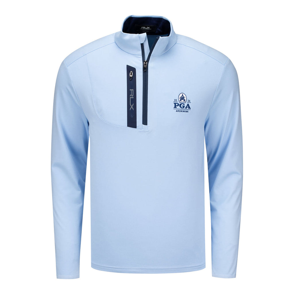RALPH LAUREN 2026 PGA CHAMPIONSHIP LUXURY PERFORMANCE DRIVER QUARTER ZIP PULLOVER IN OFFICE BLUE