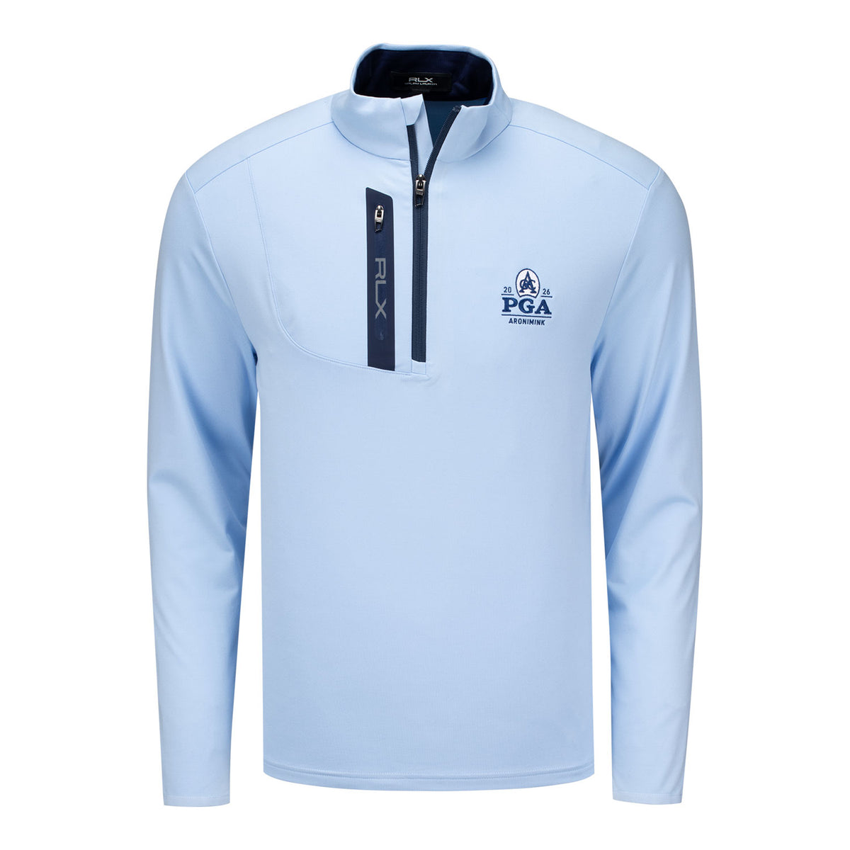 RALPH LAUREN 2026 PGA CHAMPIONSHIP LUXURY PERFORMANCE DRIVER QUARTER ZIP PULLOVER IN OFFICE BLUE
