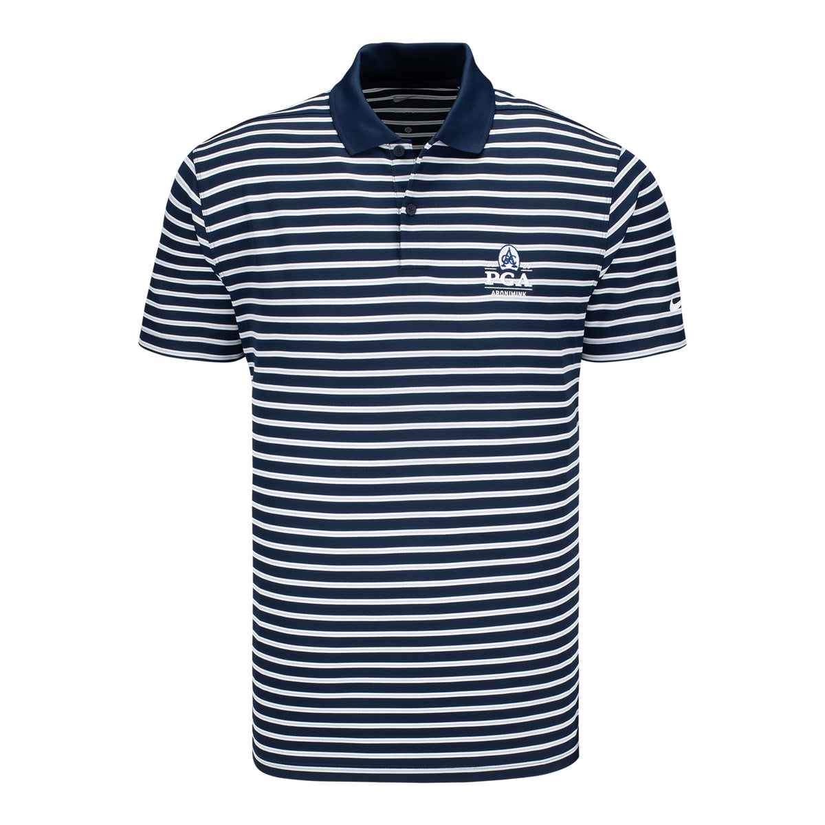 NIKE 2026 PGA CHAMPIONSHIP VICTORY STRIPE POLO IN OBSIDIAN BLUE