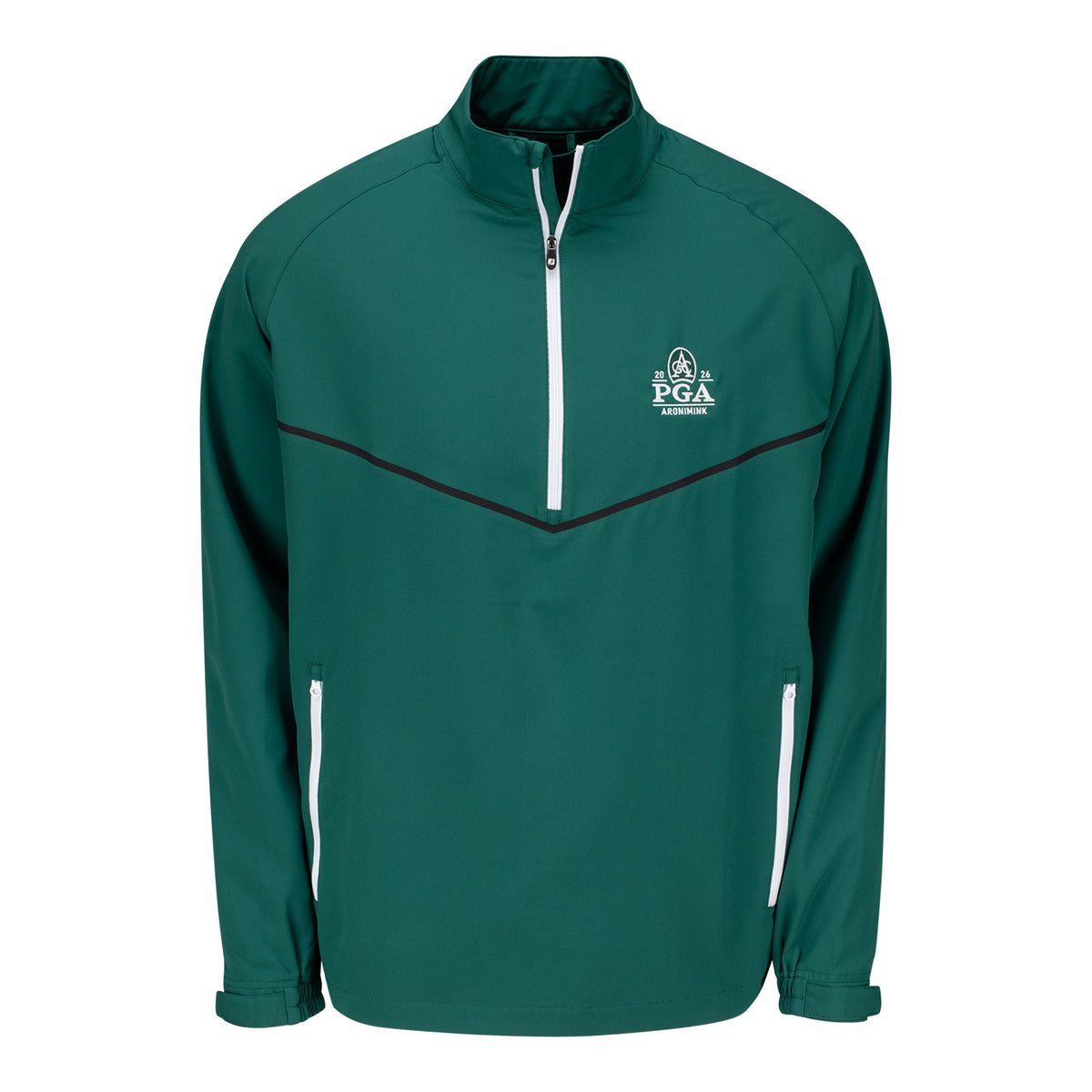 FOOTJOY 2026 PGA CHAMPIONSHIP ZEPHYR LONG SLEEVE WIND SHIRT IN FOREST GREEN