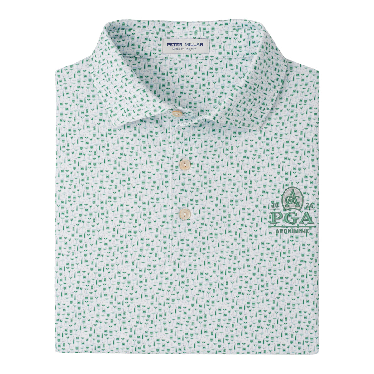 PETER MILLAR 2026 PGA CHAMPIONSHIP CHEERS PERFORMANCE JERSEY POLO IN WHITE