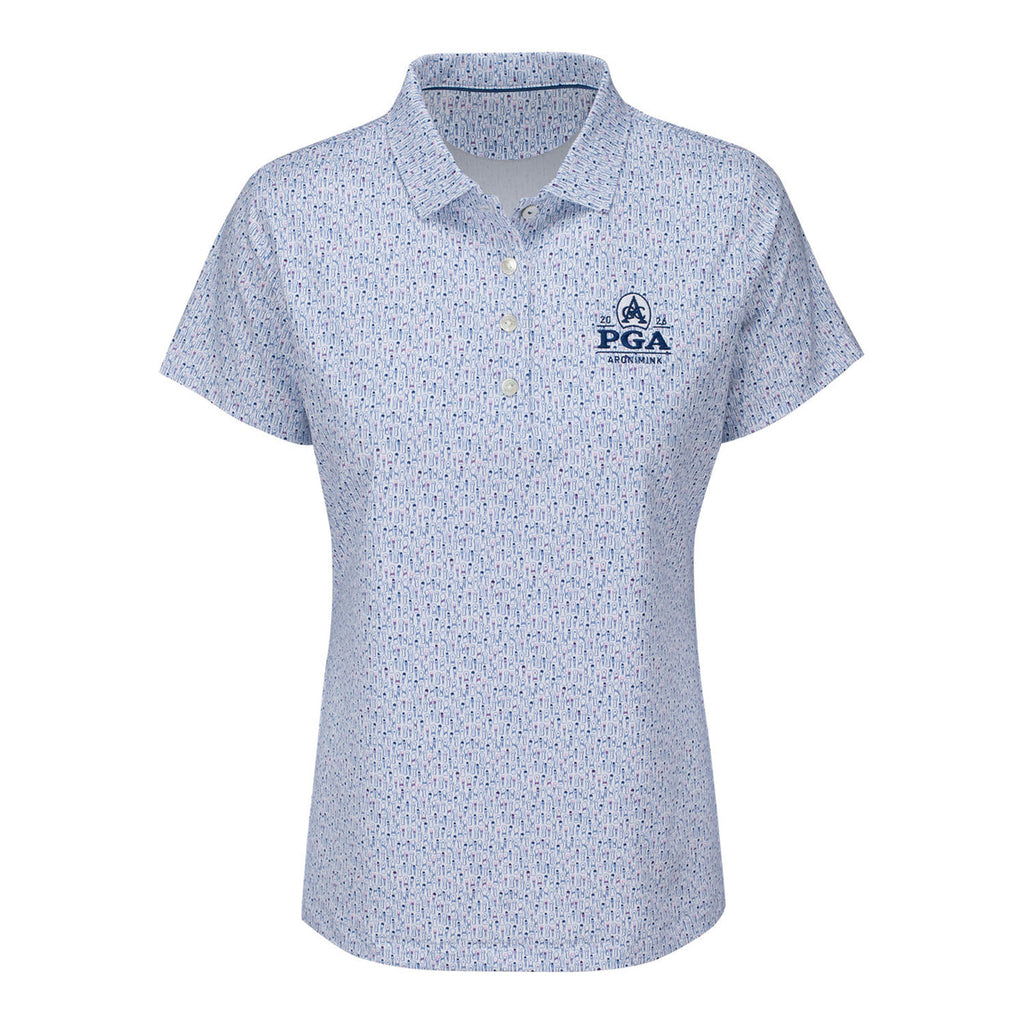 PETER MILLAR 2026 PGA CHAMPIONSHIP WOMEN’S FAIRWAY FRILLS JERSEY POLO IN WHITE