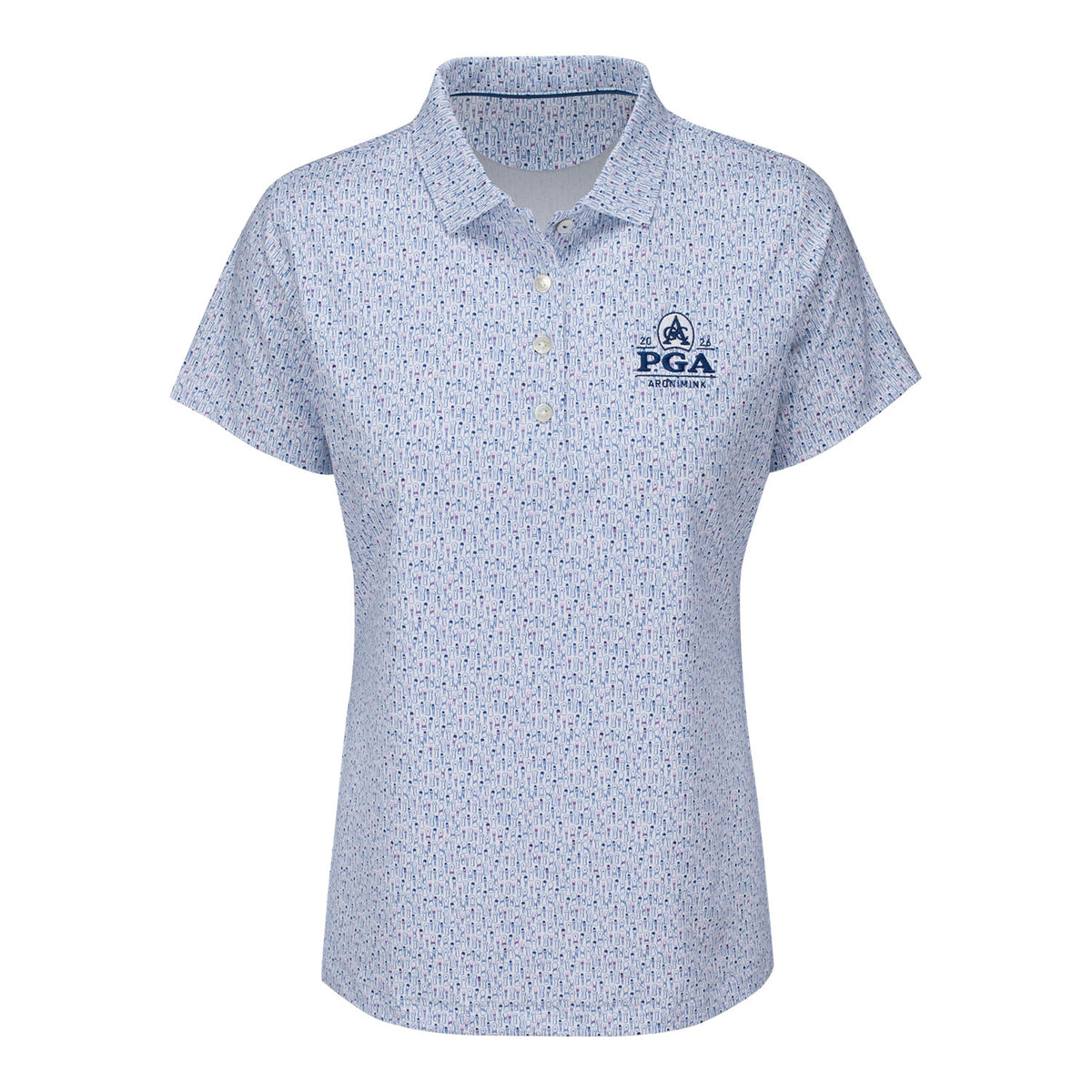PETER MILLAR 2026 PGA CHAMPIONSHIP WOMEN’S FAIRWAY FRILLS JERSEY POLO IN WHITE