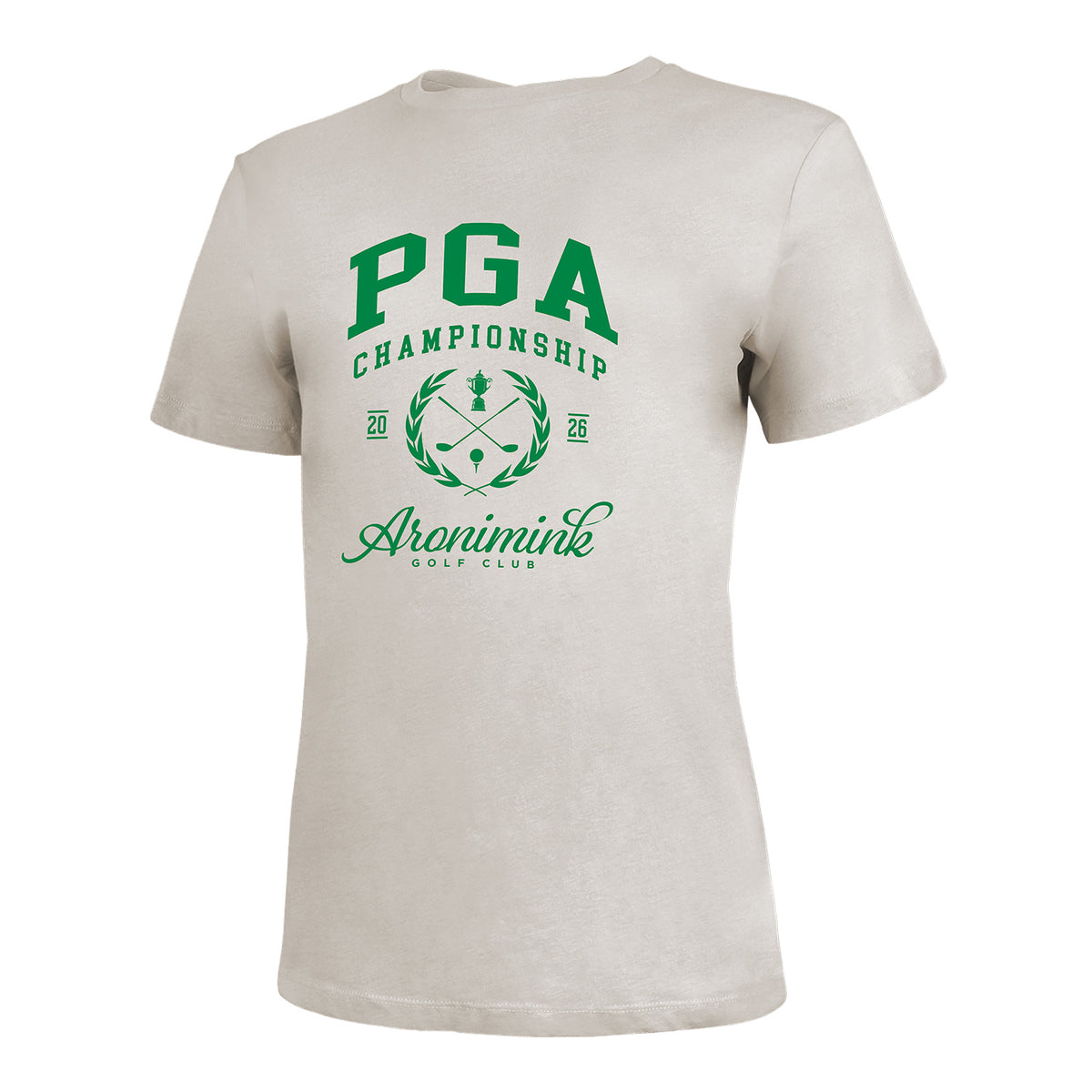 AHEAD 2026 PGA CHAMPIONSHIP WOMEN’S CROSS CLUBS T-SHIRT IN BONE - PAG